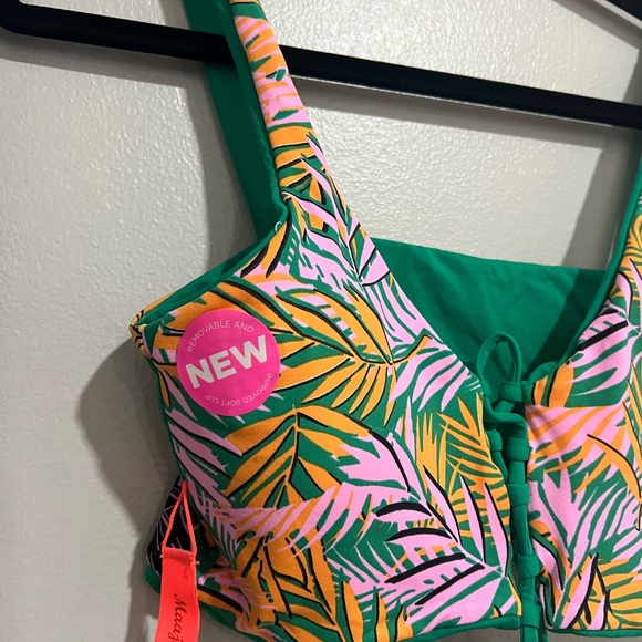 Maaji Tropical Leaf Print Bikini — Green, Pink & Yellow - Picture 5 of 14